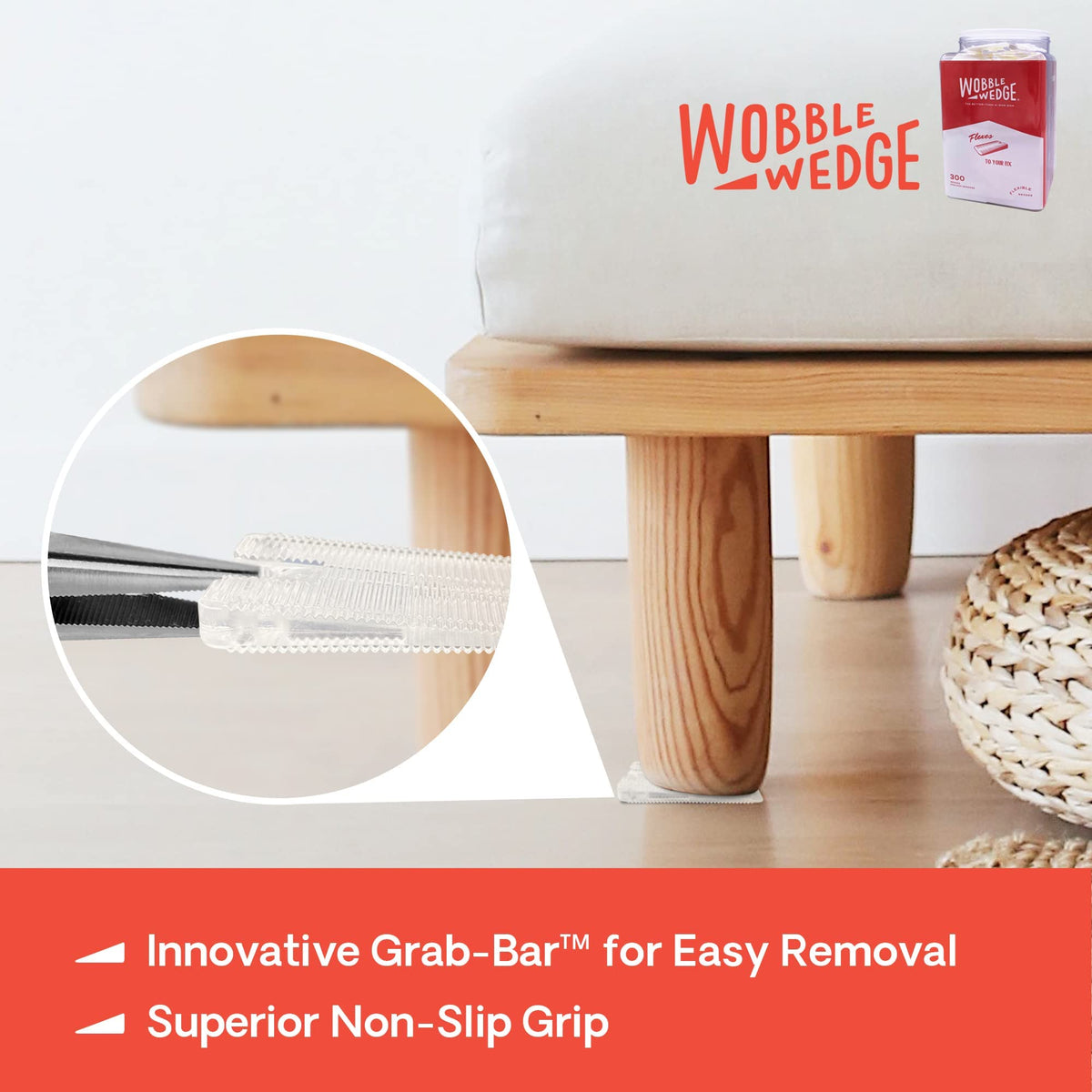 Wobble Wedges: Flexible Plastic Leveling Shims — 300-Pack, Made in USA