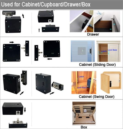 WOOCH RFID Lock Cabinet Lock (2 Pack) – Hidden DIY USB Cable for Wooden Cabinets