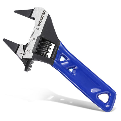 WORKPRO 4-Inch Thin Jaws Stubby Adjustable Wrench – 0.94 in Opening, 2mm Slim Jaws