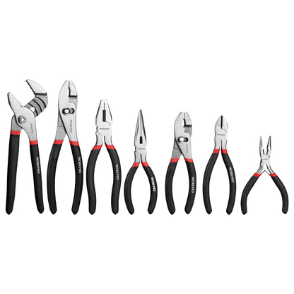 WORKPRO 7-Piece Pliers Set: Groove Joint, Long Nose, Linesman & Diagonal for DIY