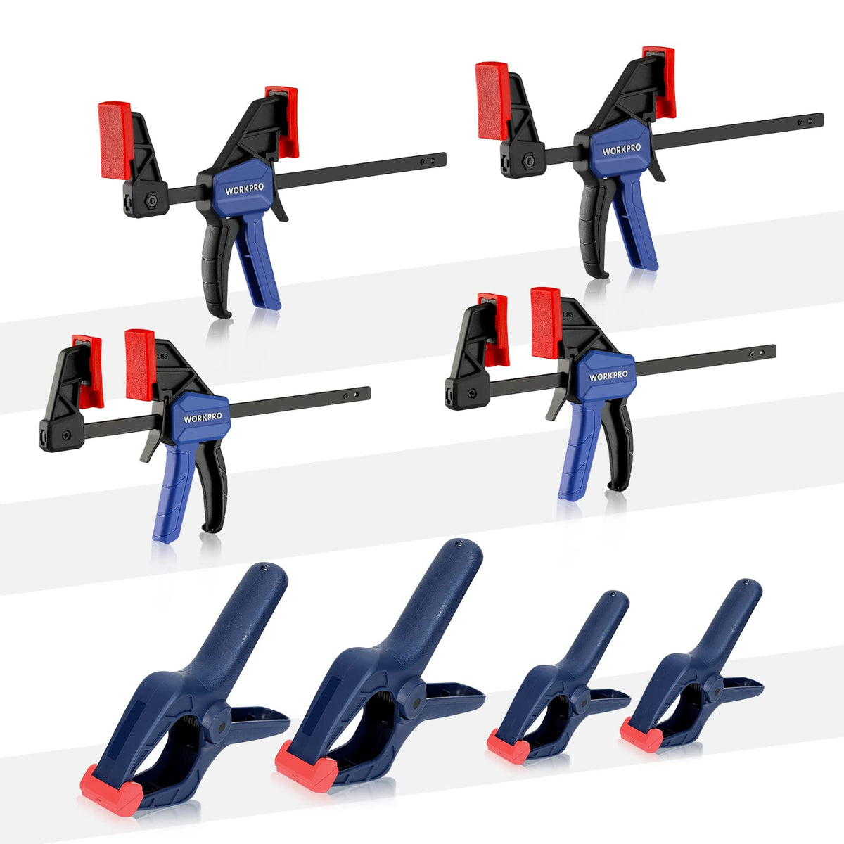 WORKPRO 8-Piece Woodworking Clamp Set — 50 lb Capacity