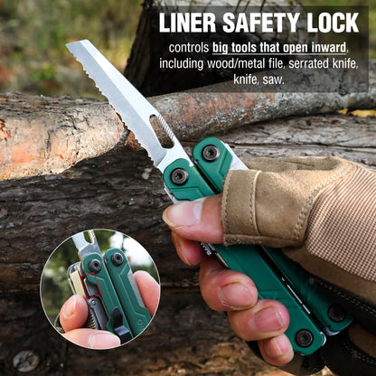 WORKPRO 18-in-1 Multi Tool Pliers – Stainless Steel EDC with Belt Clip