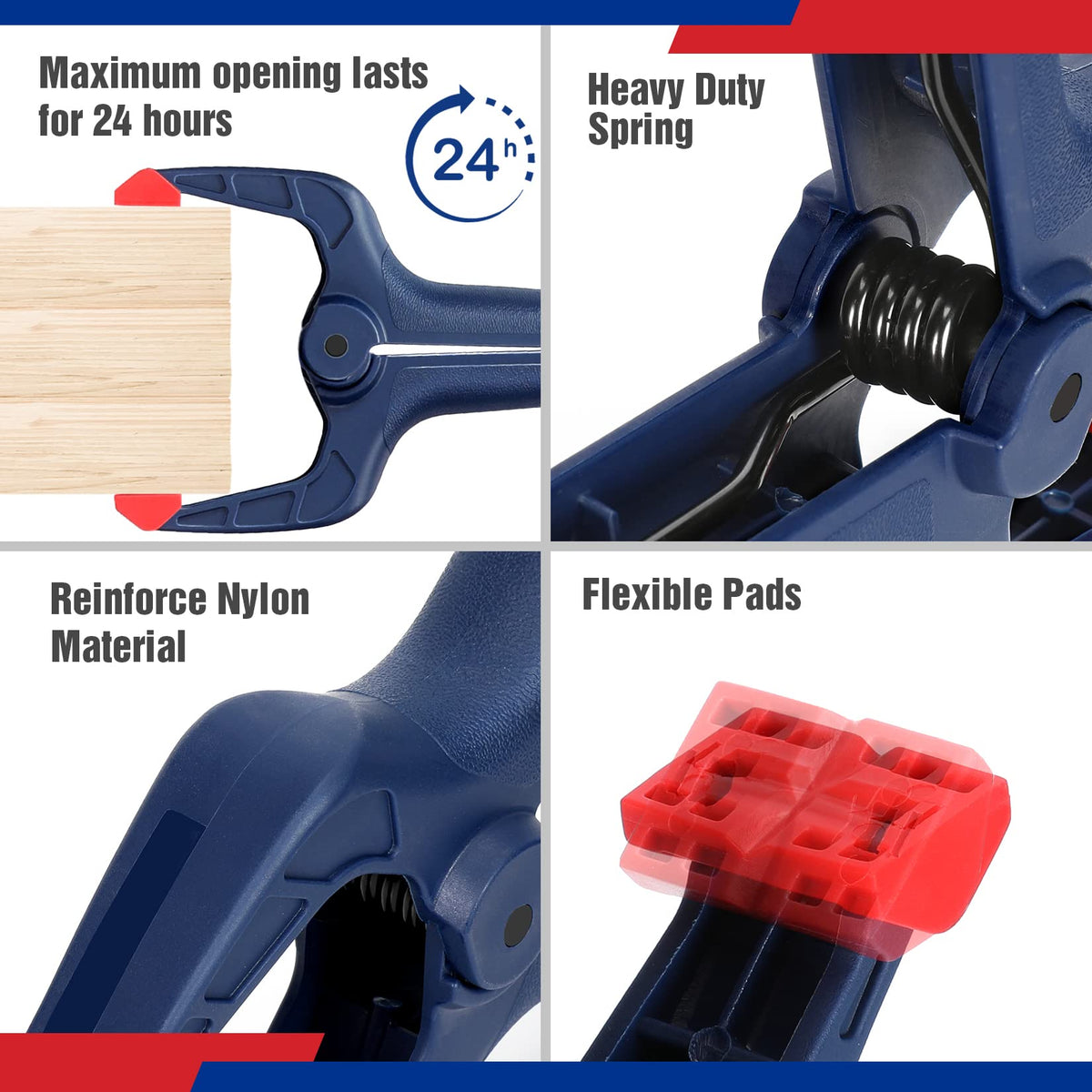 WORKPRO 8-Piece Woodworking Clamp Set — 50 lb Capacity
