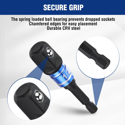 WORKPRO Impact Grade Socket Adapter Set (9-Piece) – 1/4\", 3/8\", 1/2\" Drive with Case