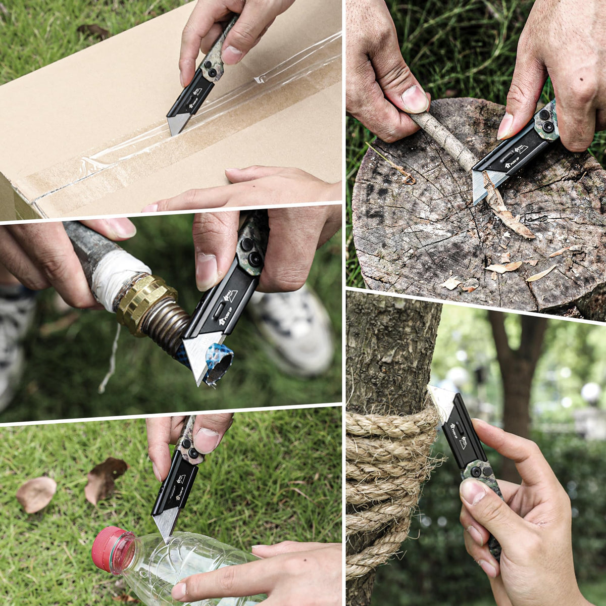 WORKPRO 3-Pack Camouflage Folding Utility Knives | Quick-Open Axis Lock
