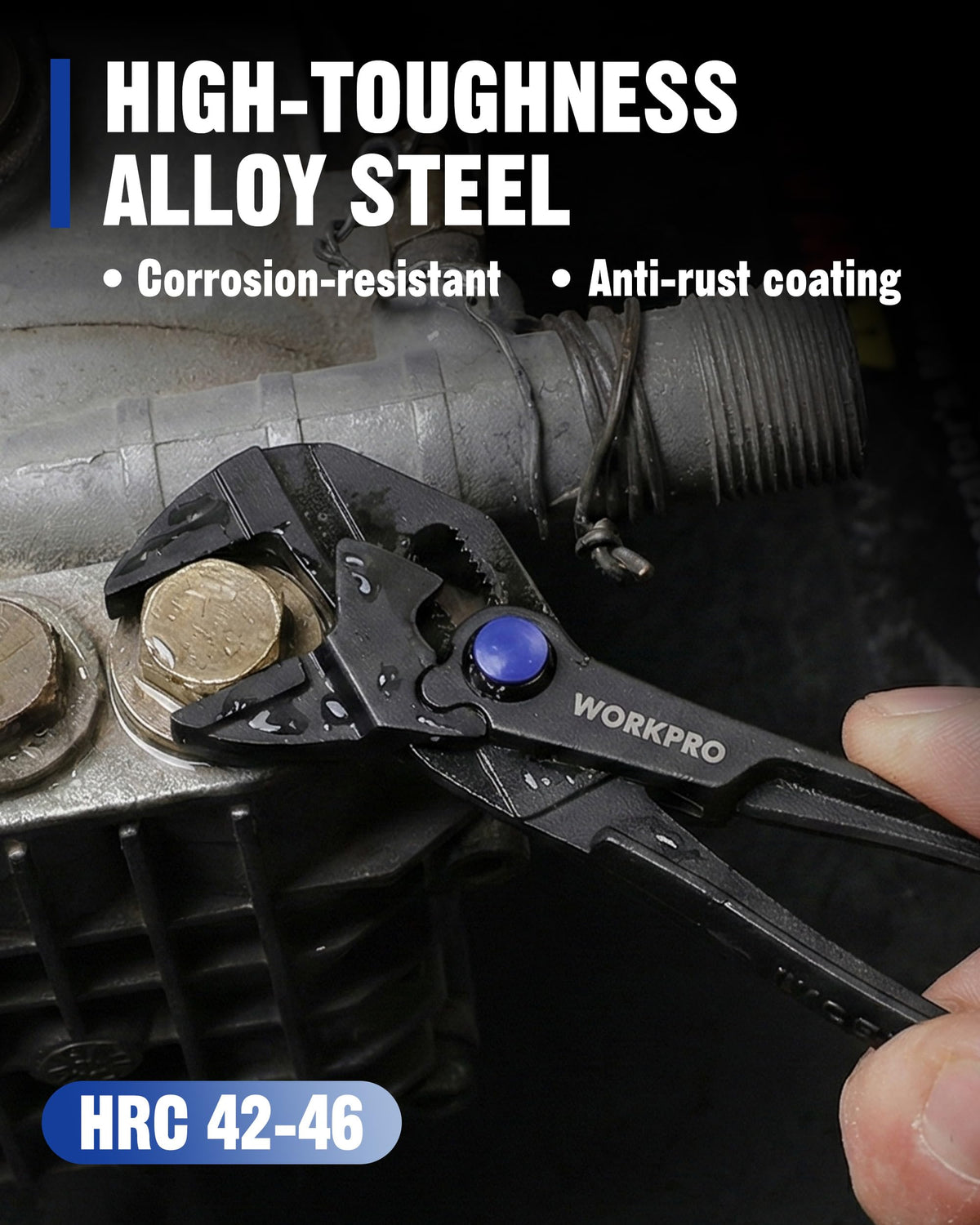 WORKPRO Mini Pliers Wrench 4-Inch – Smooth Jaw, Adjustable, Anti-Rust, EDC Tool for Tight Spaces