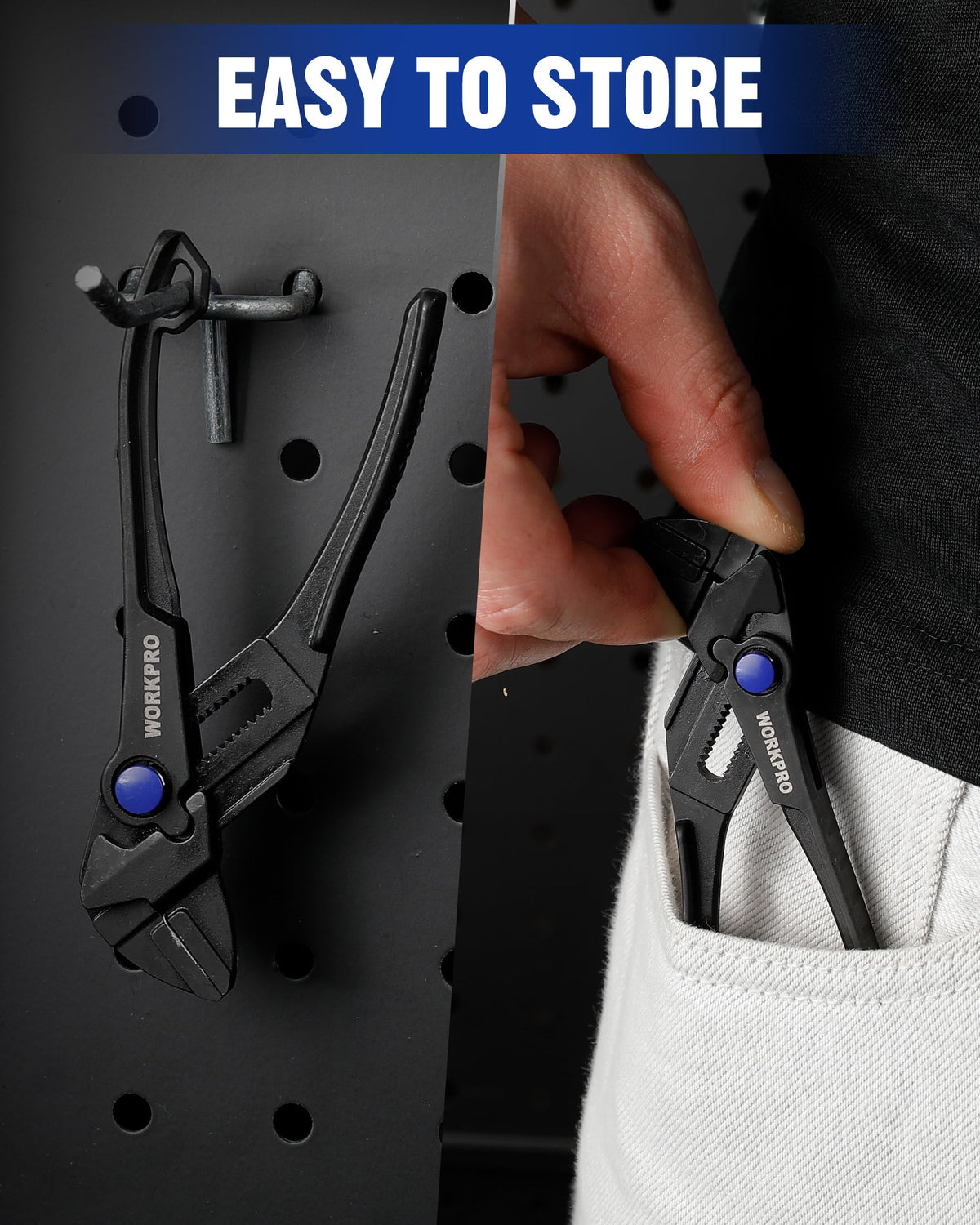 WORKPRO Mini Pliers Wrench 4-Inch – Smooth Jaw, Adjustable, Anti-Rust, EDC Tool for Tight Spaces