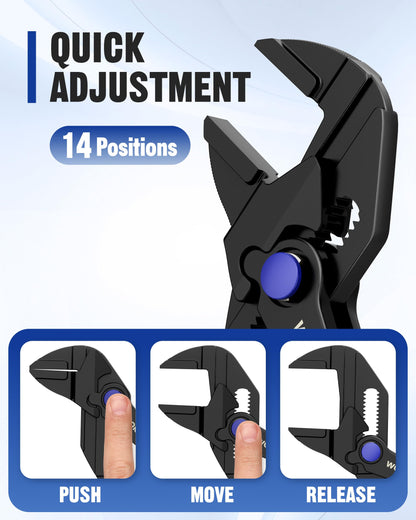 WORKPRO Mini Pliers Wrench 4-Inch – Smooth Jaw, Adjustable, Anti-Rust, EDC Tool for Tight Spaces