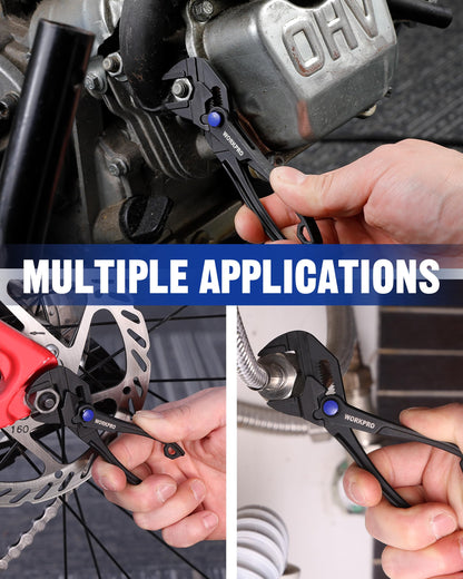 WORKPRO Mini Pliers Wrench 4-Inch – Smooth Jaw, Adjustable, Anti-Rust, EDC Tool for Tight Spaces