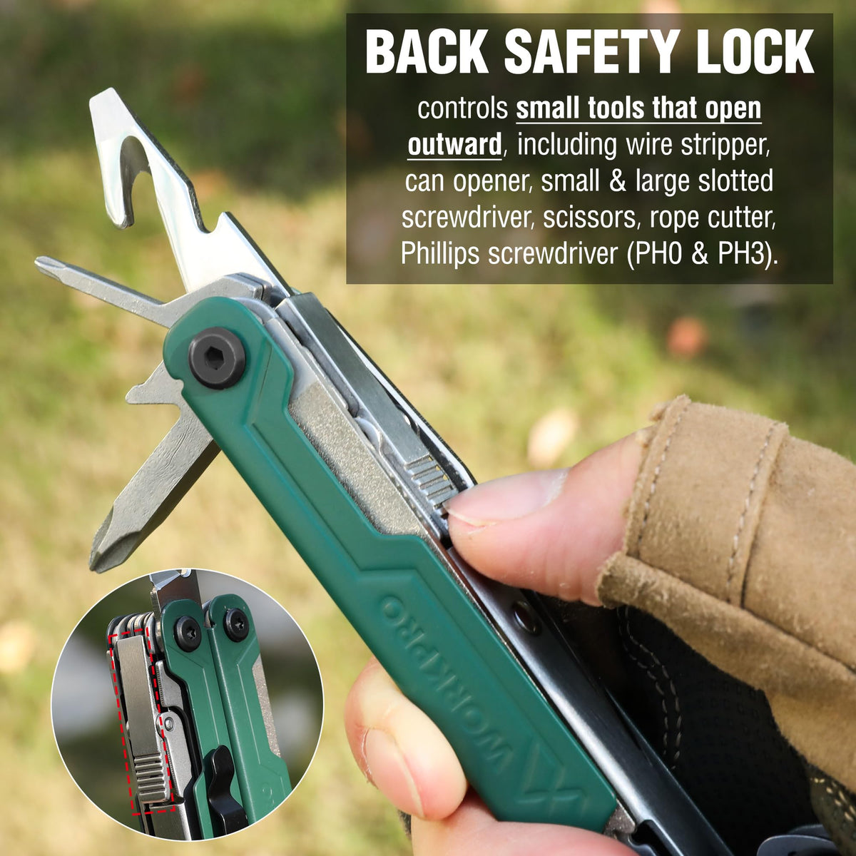 WORKPRO 18-in-1 Multi Tool Pliers – Stainless Steel EDC with Belt Clip