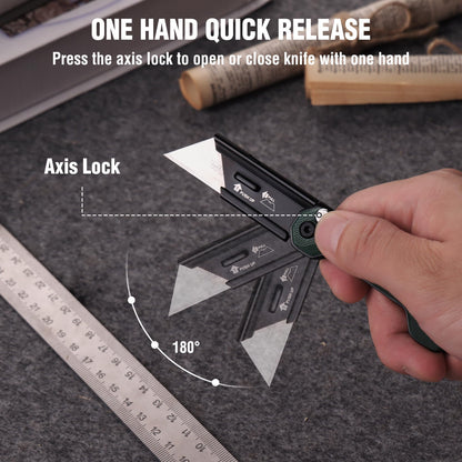 WORKPRO 3-Pack Folding Utility Knife – Compact EDC Box Cutter with G10 Handle, Axis Lock & Belt Clip