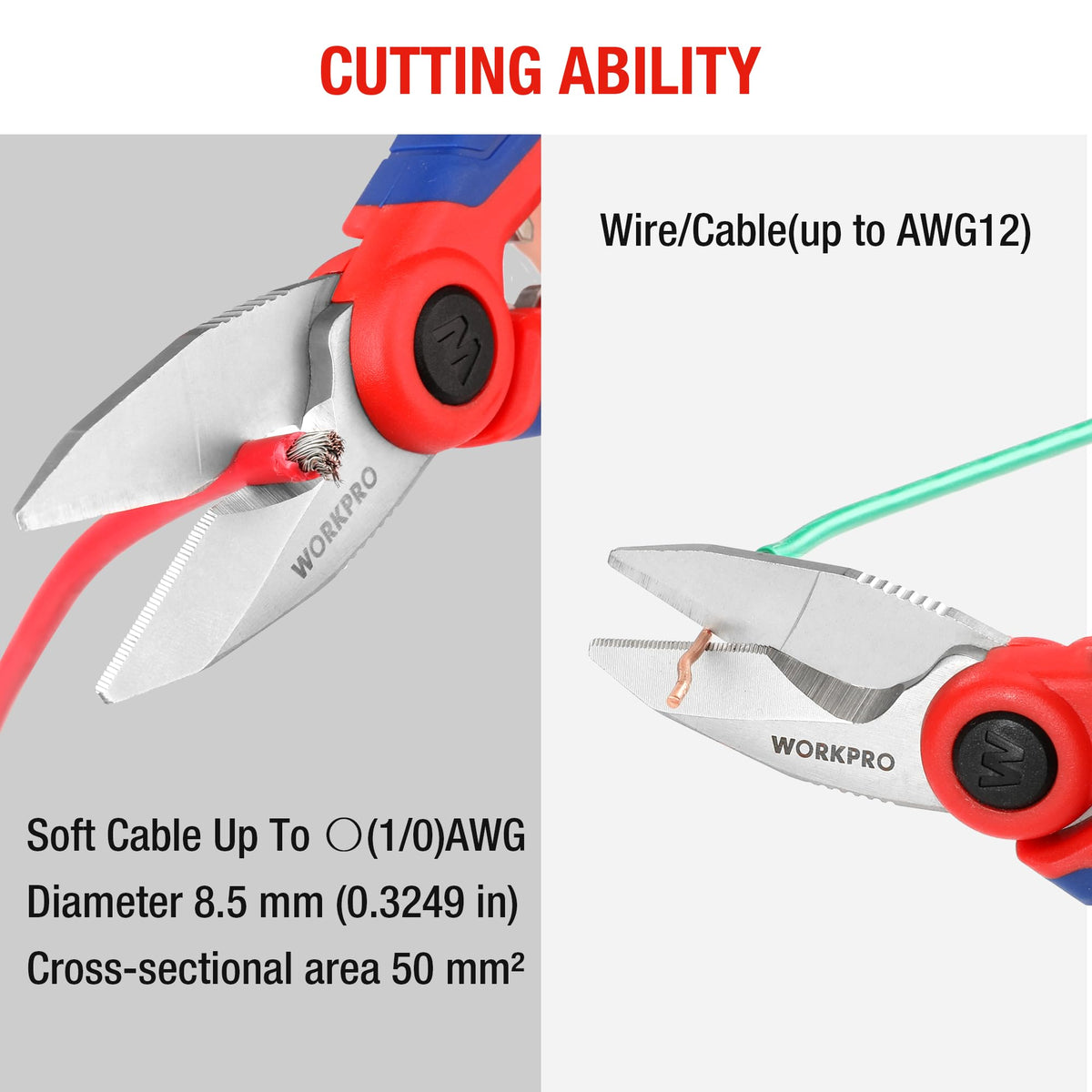 WORKPRO Stainless Electricians Scissors 6.4in – Wire Stripper and Cable Cutter