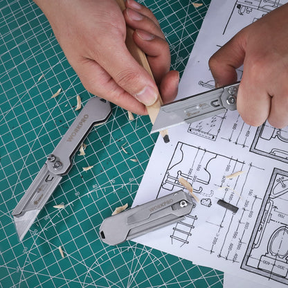 WORKPRO 3-Pack Folding Utility Knife – Quick-Change Blades, Belt Clip, EDC Box Cutter