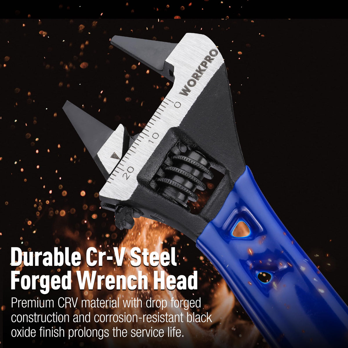 WORKPRO 4-Inch Thin Jaws Stubby Adjustable Wrench – 0.94 in Opening, 2mm Slim Jaws