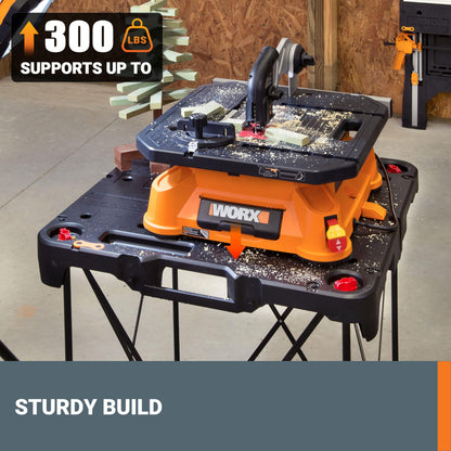 WORX WX066 Sidekick Folding Work Table – Portable 13 lb, 300 lb Capacity