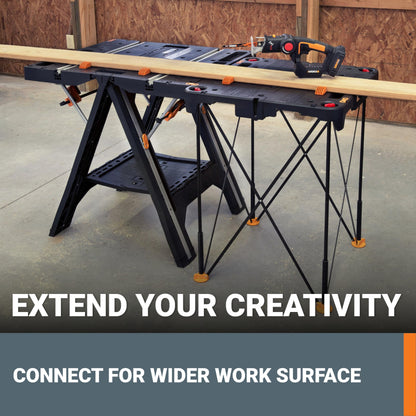 WORX WX066 Sidekick Folding Work Table – Portable 13 lb, 300 lb Capacity