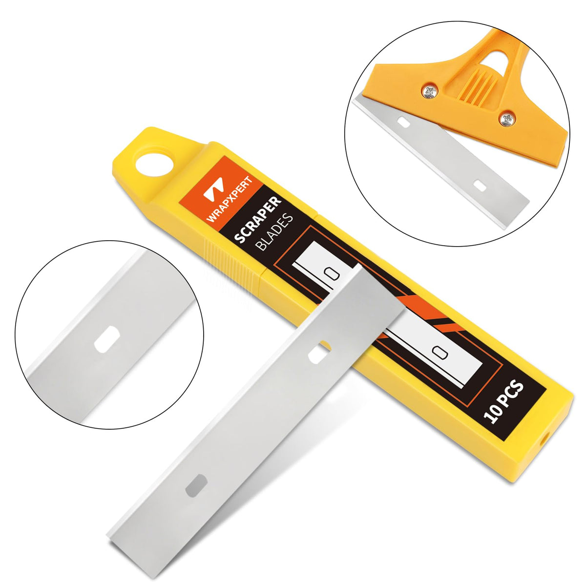 WRAPXPERT Scraper Blade 4-Inch – 100-Pack Replacement Razor Blades for Glass, Windows & Stove