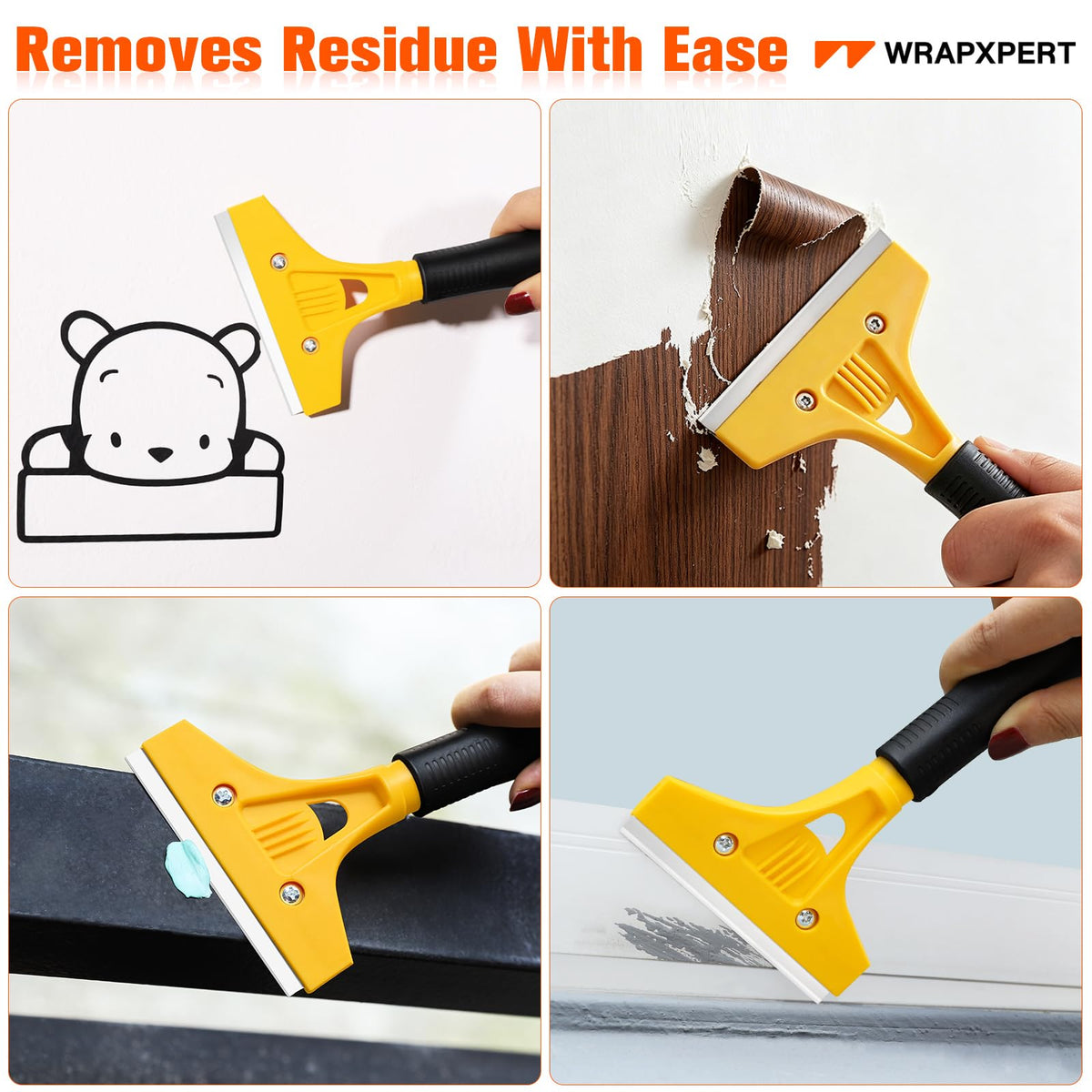 WRAPXPERT Scraper Blade 4-Inch – 100-Pack Replacement Razor Blades for Glass, Windows & Stove
