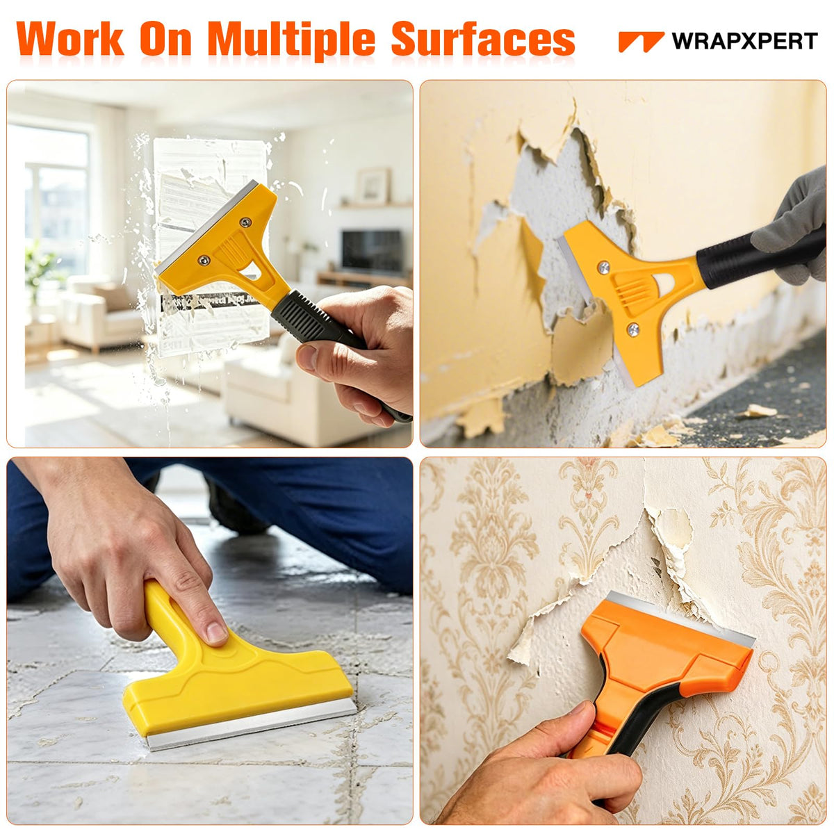 WRAPXPERT Scraper Blade 4-Inch – 100-Pack Replacement Razor Blades for Glass, Windows & Stove