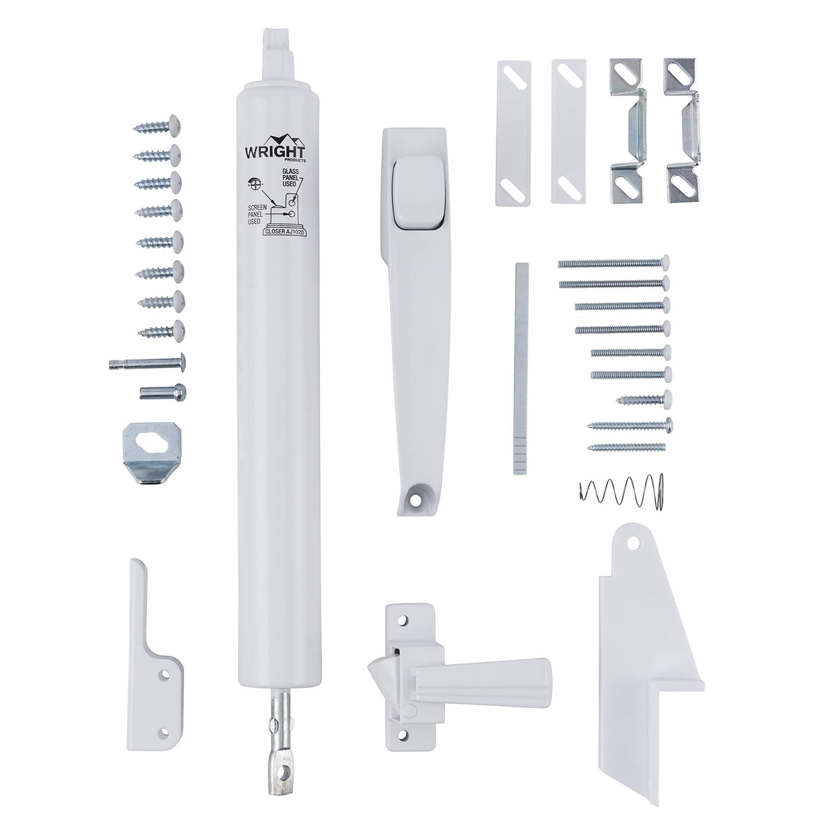 Wright Products Lanai Screen Door Hardware Kit – Pneumatic Closer, Push-Button Latch, No Lock-Out
