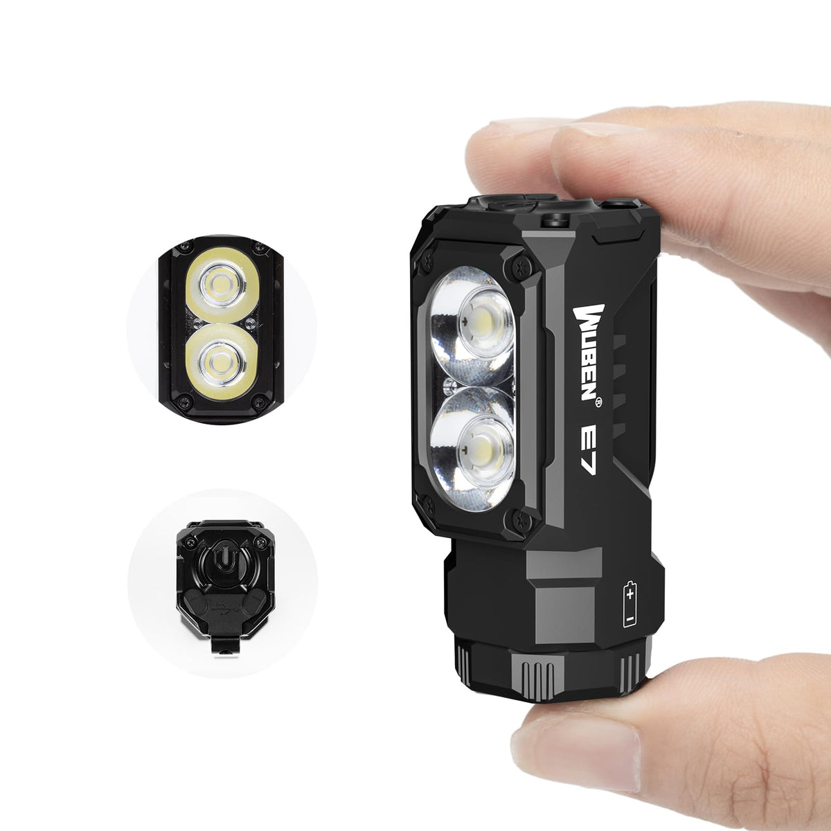 WUBEN E7 EDC Flashlight – 1800 Lumens, IP68 Waterproof, 6 Modes, Type-C Rechargeable