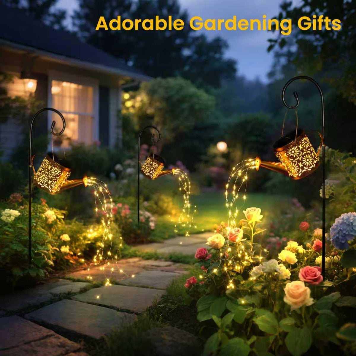 X-PREK Solar Watering Can Lights — Outdoor Garden Decor, Waterproof Pathway Lighting