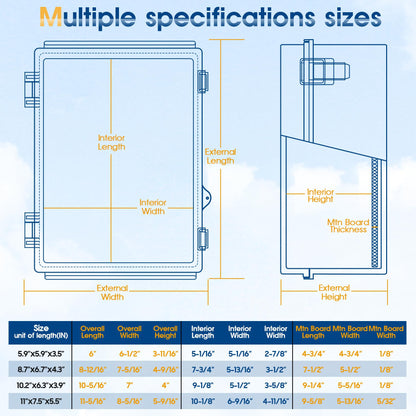 XINYIELE Waterproof Outdoor Junction Box IP67 | ABS Enclosure with Hinged Cover