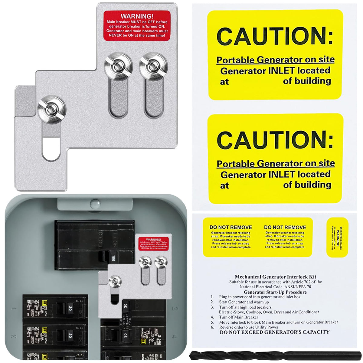 XMK Generator Interlock Kit for Square D QO/Homeline Panels – 100–125A