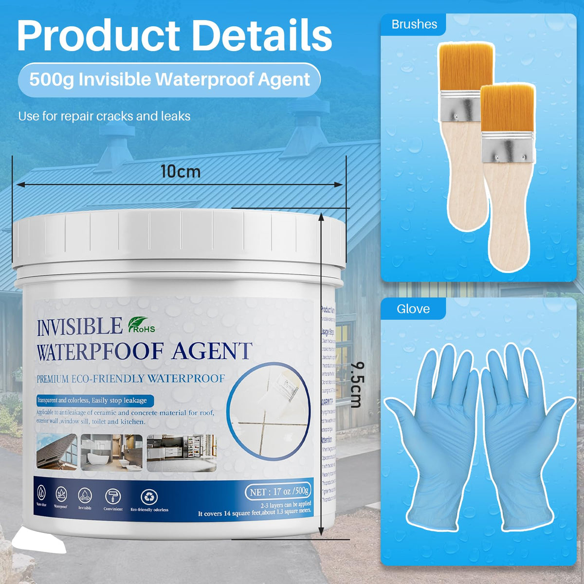 Xmntdo Invisible Waterproof Agent 17.6 Oz — Transparent Water-Based Sealant