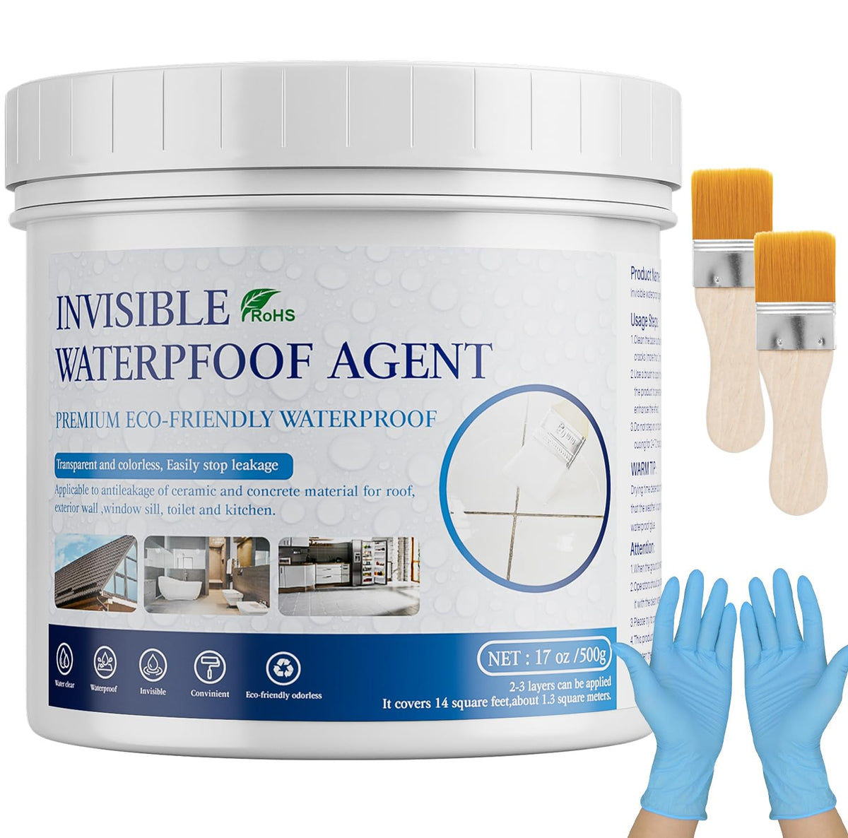 Xmntdo Invisible Waterproof Agent 17.6 Oz — Transparent Water-Based Sealant