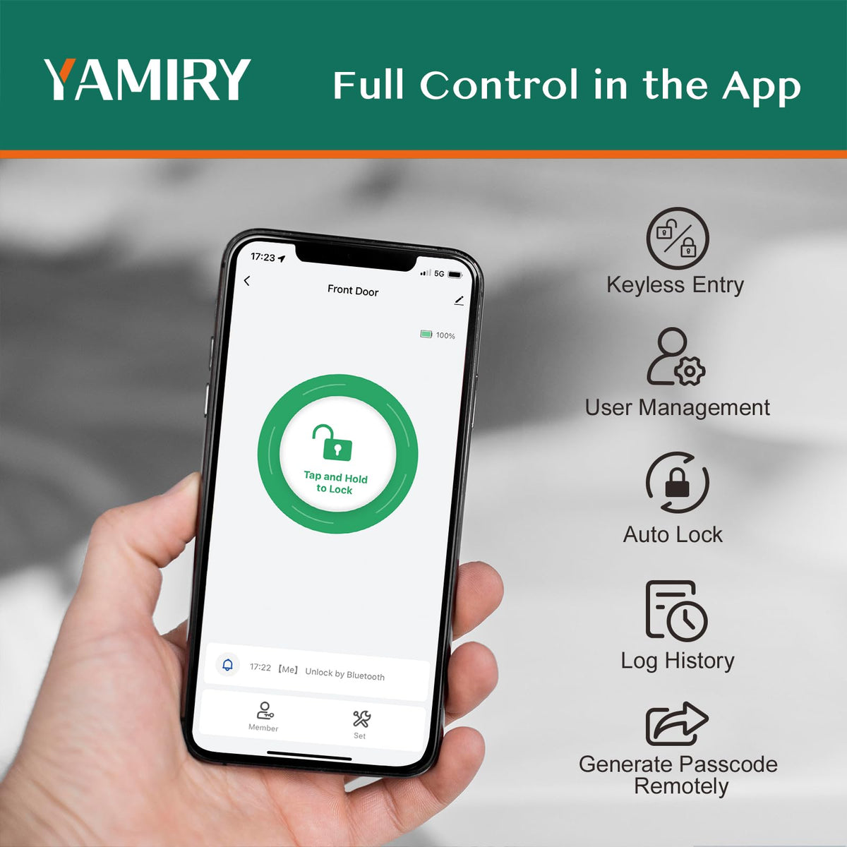 Yamiry Smart Door Lock with Keypad – Fingerprint, App Control & DIY Installation