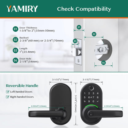 Yamiry Smart Door Lock with Keypad – Fingerprint, App Control & DIY Installation