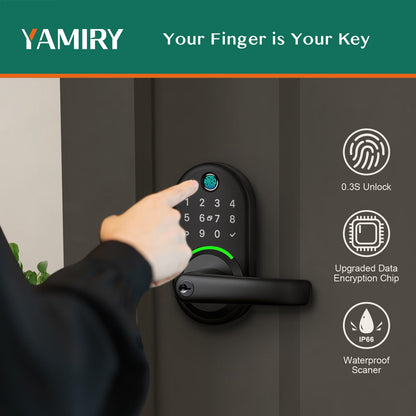 Yamiry Smart Door Lock with Keypad – Fingerprint, App Control & DIY Installation