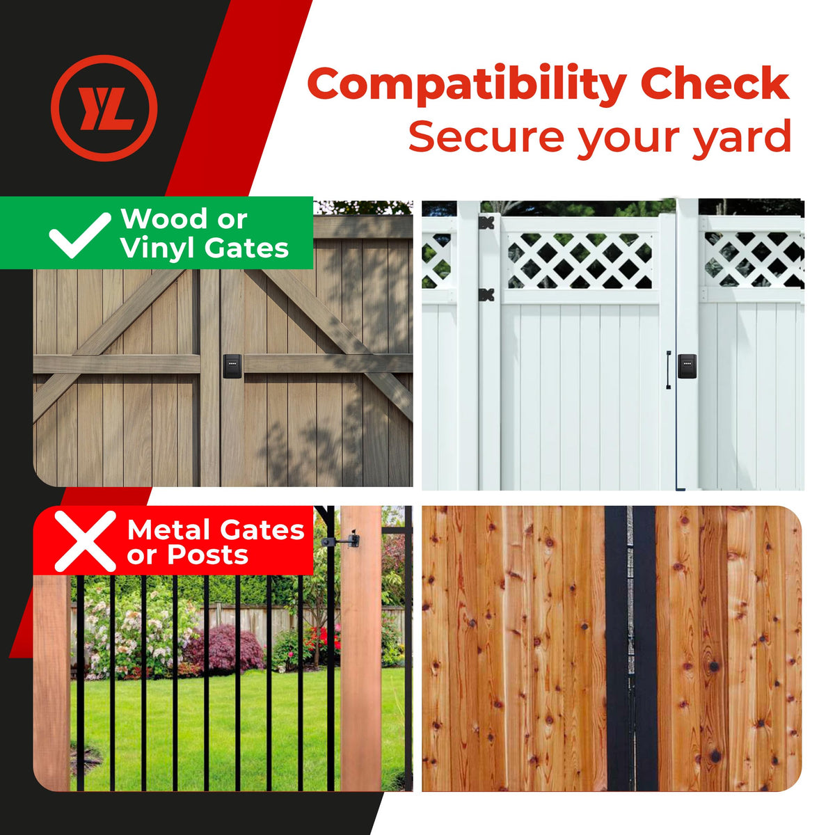 Yardlock Gate Lock – Keyless Fence Lock & Latch for Wood & Vinyl Gates