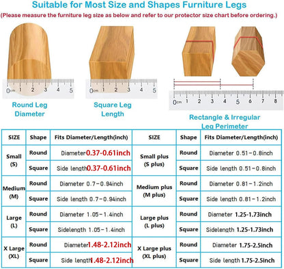 Yarehand 16 Pack Chair Leg Floor Protectors – Round Silicone Caps with 360° Felt Pads for Hardwood Floors