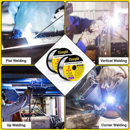 YixangDD 2-Pack 0.030 Flux Core Welding Wire | E71T-GS Gasless MIG Wire, 2 lb Spool
