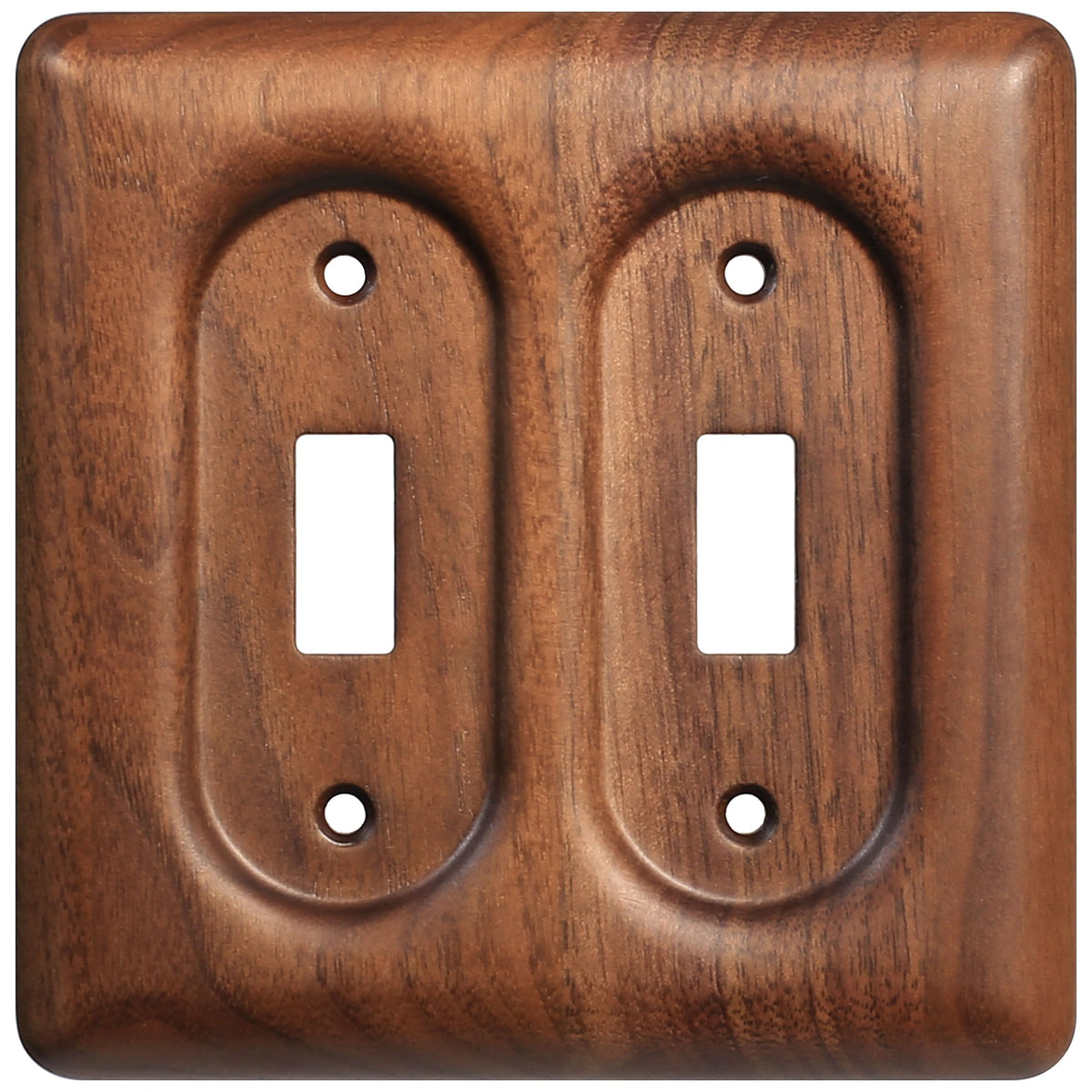 YDJSA Walnut 2-Gang Decorative Light Switch Plate – Solid North American Walnut