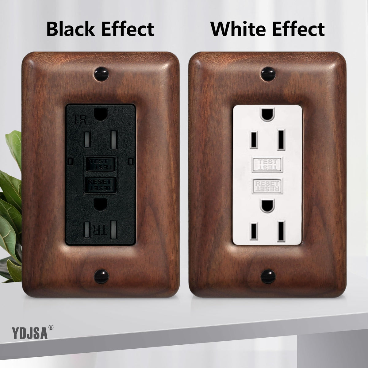 YDJSA Walnut 2-Gang Decorative Light Switch Plate – Solid North American Walnut