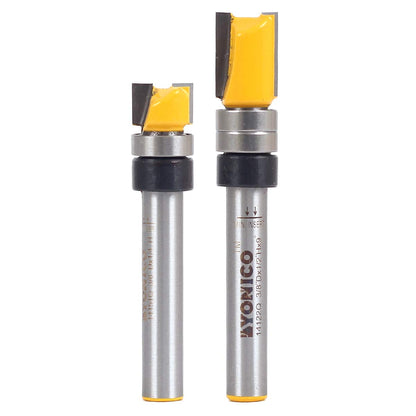 Yonico Pattern Bit Flush Trim Set – 2 Bits, 3/8 Dia, 1/4 Shank, Model 14221Q