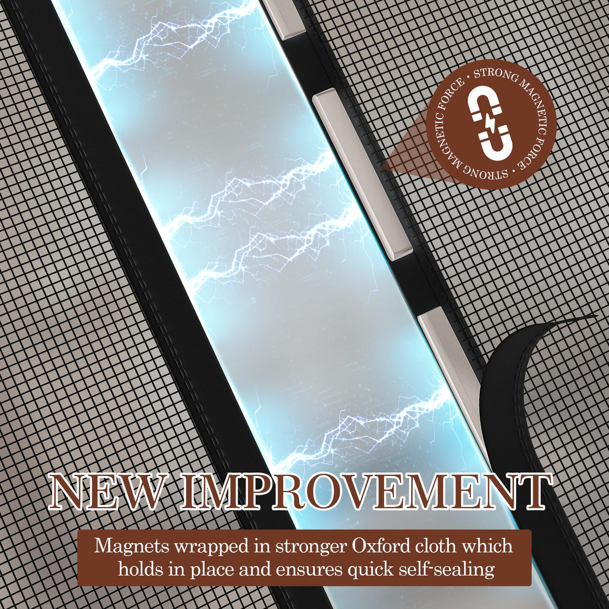 Yotache Magnetic Screen Door 34x81 for 32x80 Doors — High-Density Mesh