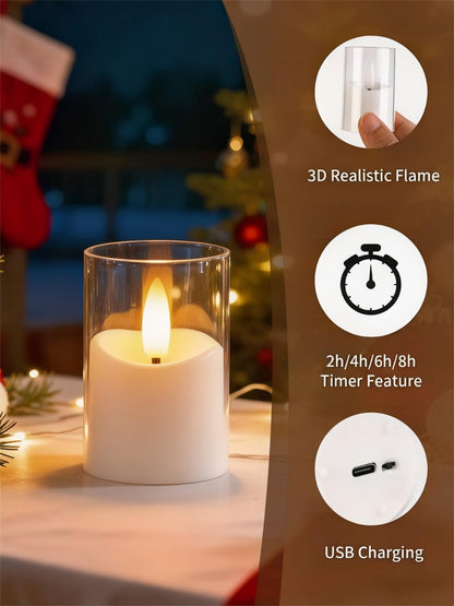 YTRUSTIX Rechargeable Flameless Tea Lights with Timer Remote – 6 Pack White (1.7x2.5 in)