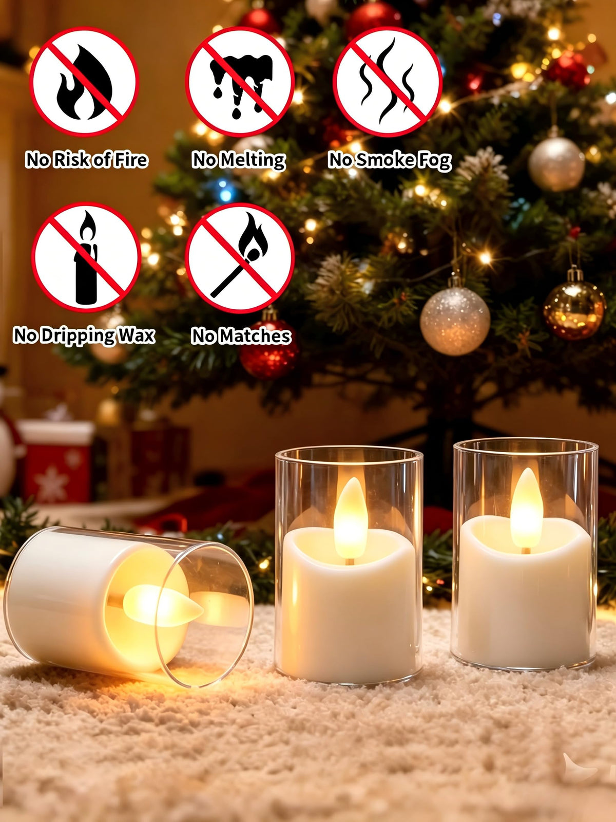 YTRUSTIX Rechargeable Flameless Tea Lights with Timer Remote – 6 Pack White (1.7x2.5 in)