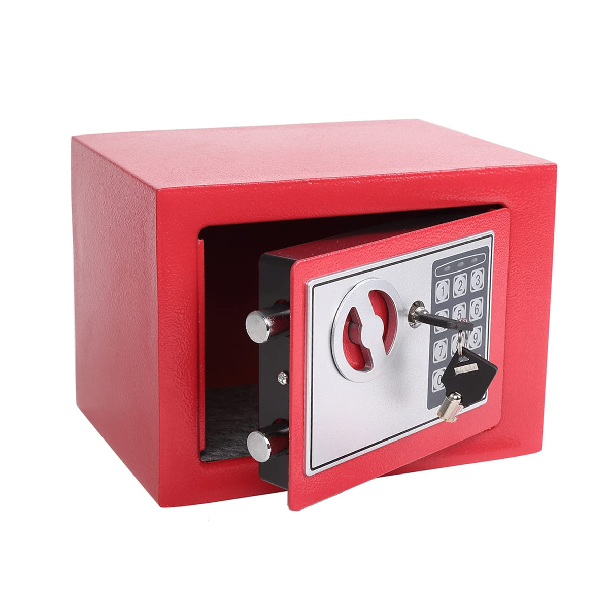 Yuanshikj Electronic Deluxe Digital Security Safe Box with Keypad – Compact Home & Office Safe (Red)