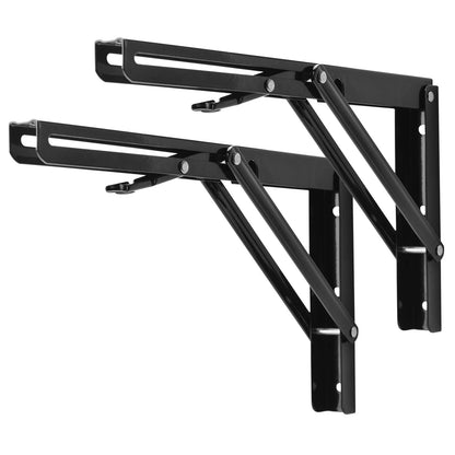 YUMORE Folding Shelf Bracket Heavy Duty – 12 Inch Collapsible L Bracket, 330 lbs, 2 Pack