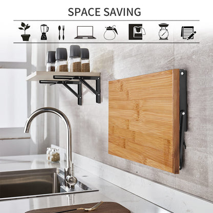 YUMORE Folding Shelf Bracket Heavy Duty – 12 Inch Collapsible L Bracket, 330 lbs, 2 Pack