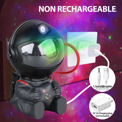 YXQUA Astronaut Star Projector - 8 Modes, 270° LED, Kids Room Galaxy Light