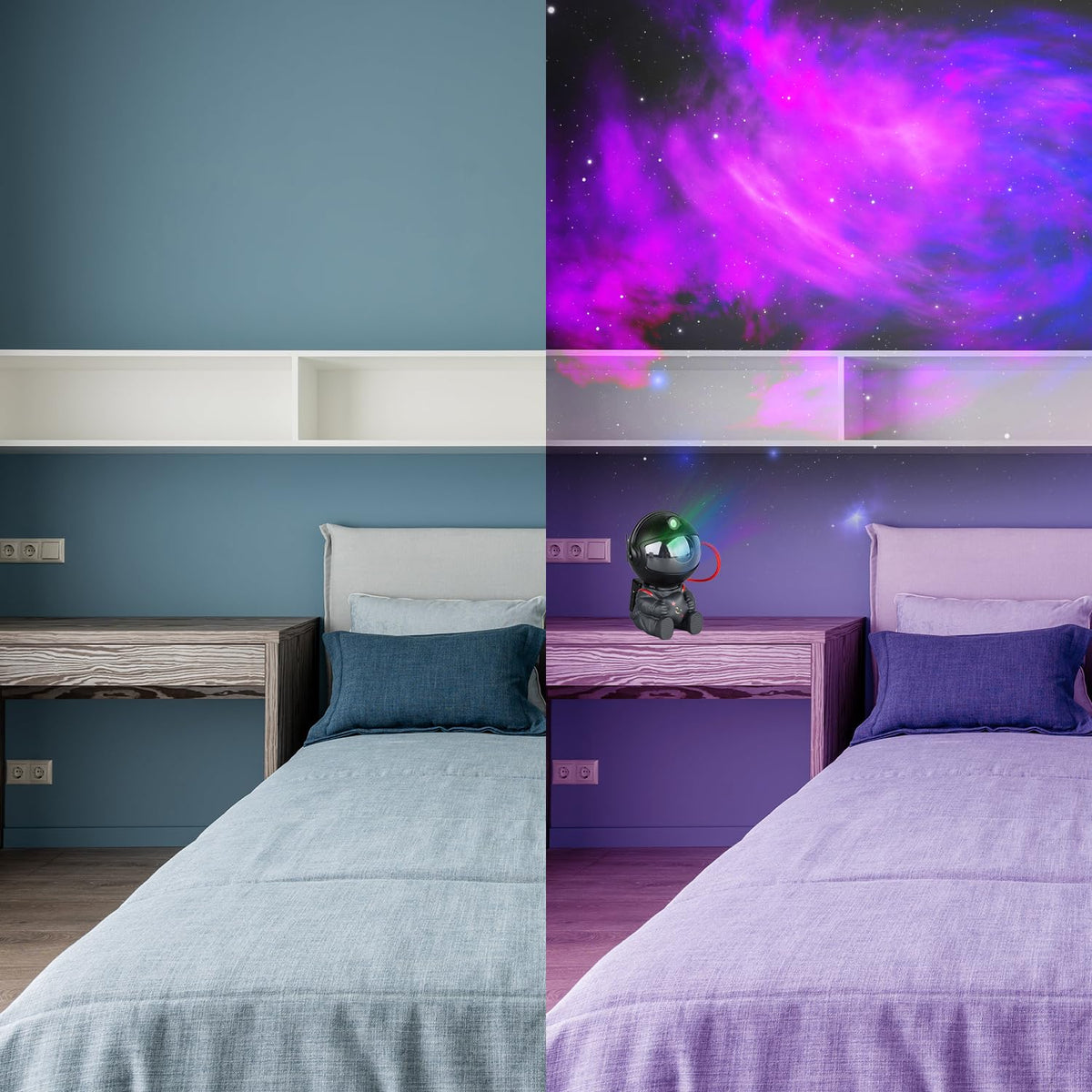 YXQUA Astronaut Star Projector - 8 Modes, 270° LED, Kids Room Galaxy Light