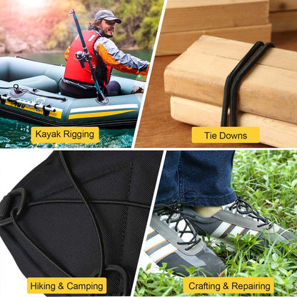 Zakous Bungee Cord Roll – Quarter-Inch x 100ft, Nylon Outer Shell