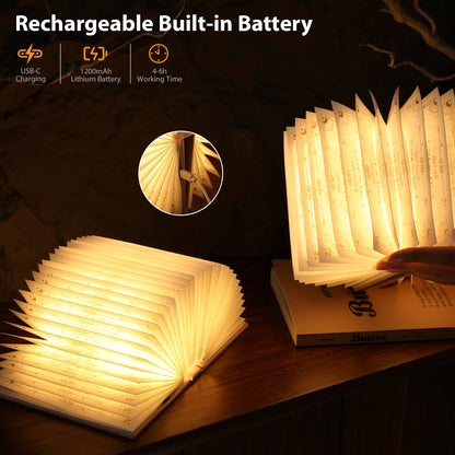 ZBOLE Magic Truth Book Light – Rechargeable LED Book Lamp (Pink)