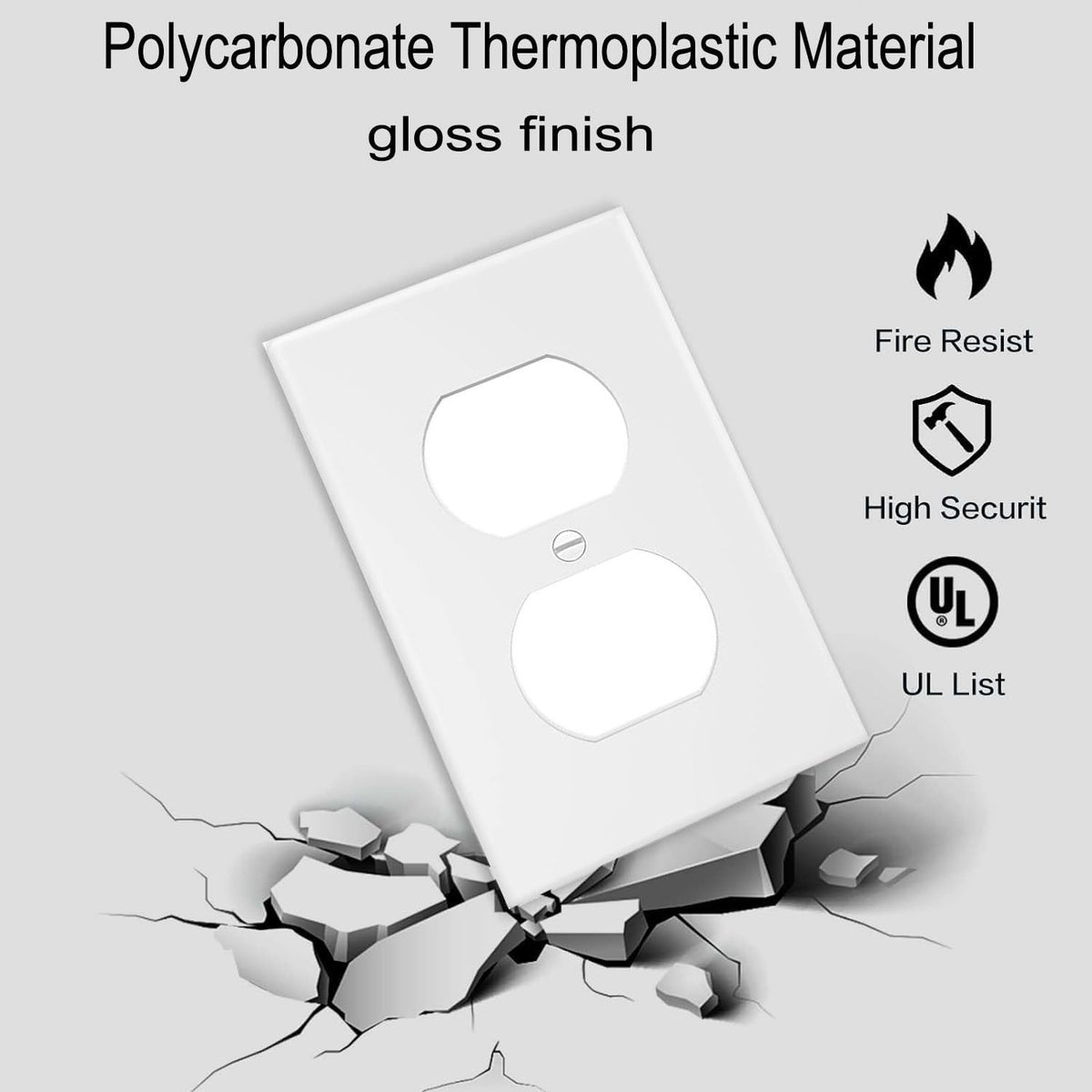 ZEFTV Duplex Wall Plates 1-Gang White – 20 Pack, Unbreakable Thermoplastic